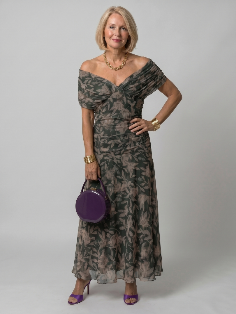 Ellis & Johnson™ | Off Shoulder Flow Midi Dress