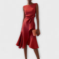 Karen | Women’s Draped Asymmetric Midi Dress