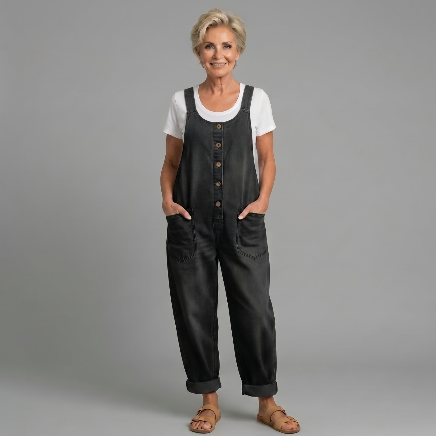 Denise | Vintage Washed Cotton Denim Overalls