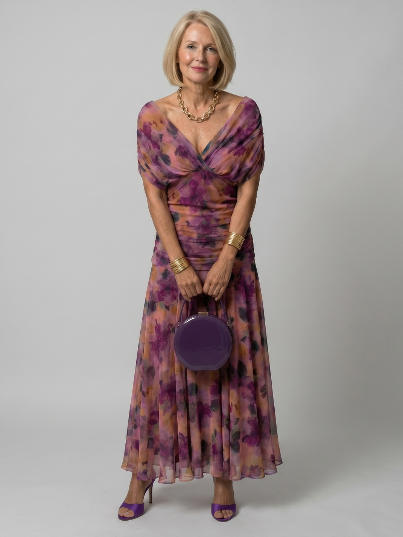 Ellis & Johnson™ | Off Shoulder Flow Midi Dress