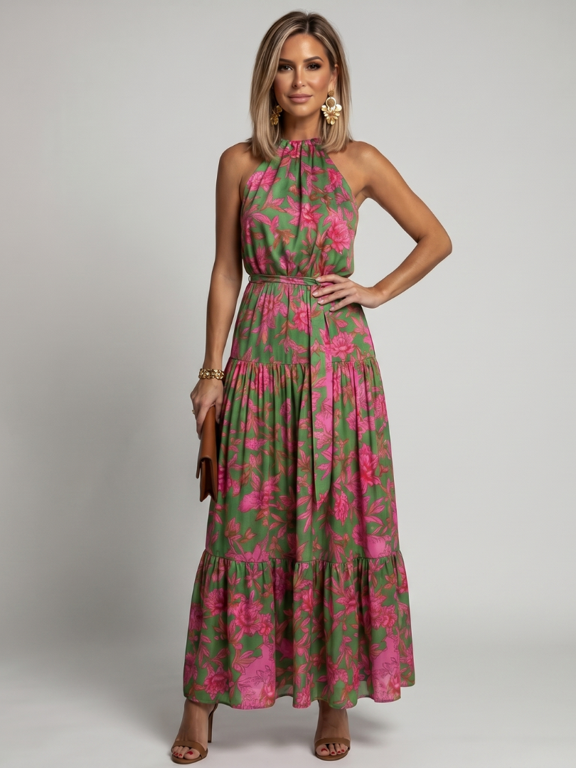 Rowen | Draped Halter Maxi Dress