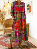 Madeline | Denim Dress with Ethnic Patchwork
