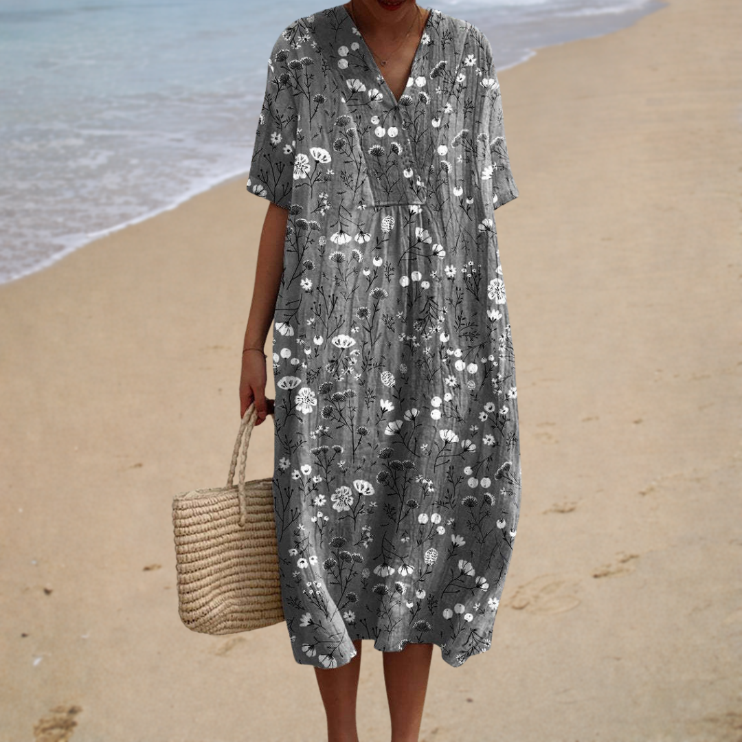 Camille | Long Floral Dress Minimalist