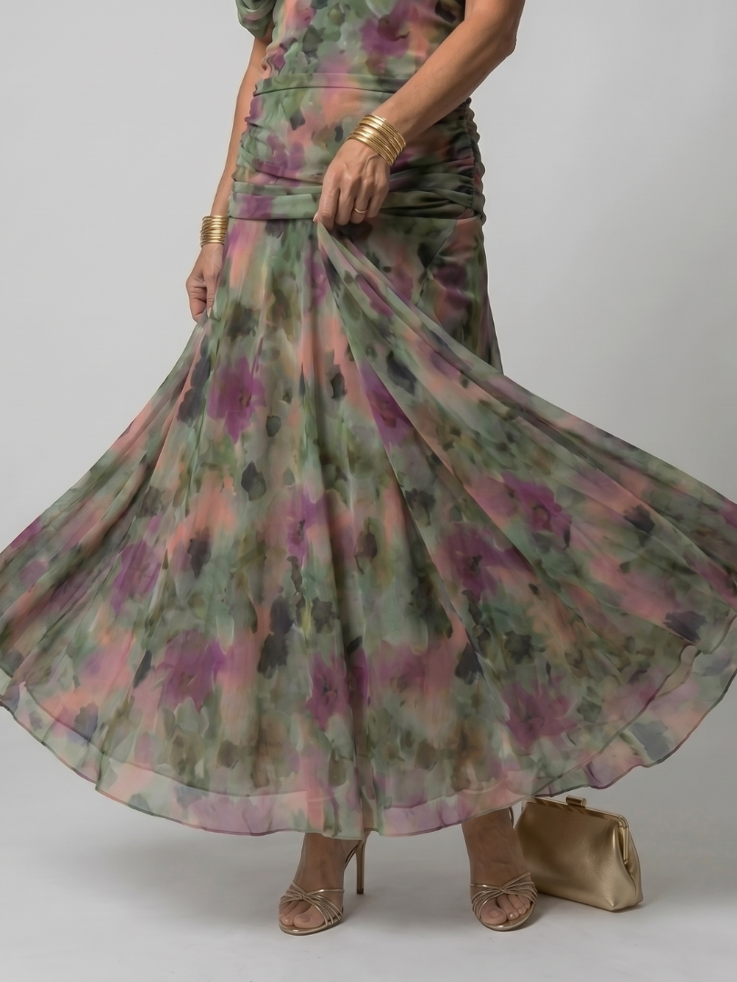 Ellis & Johnson™ | Off Shoulder Flow Midi Dress