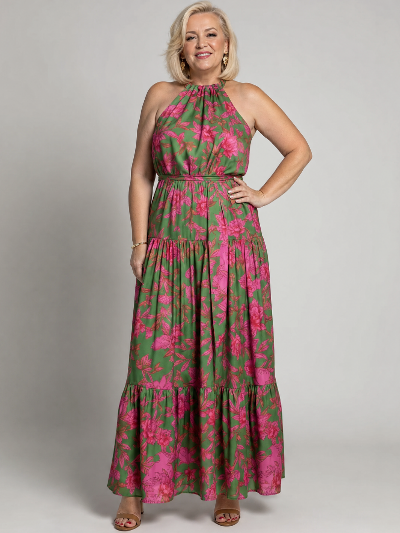 Rowen | Draped Halter Maxi Dress
