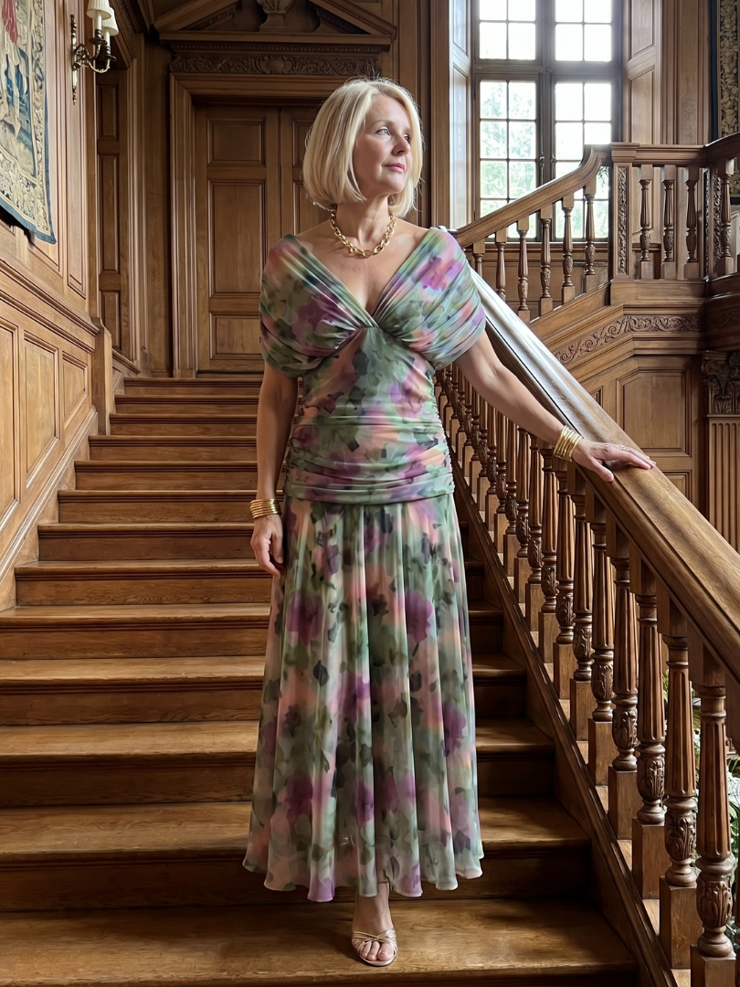Ellis & Johnson™ | Off Shoulder Flow Midi Dress