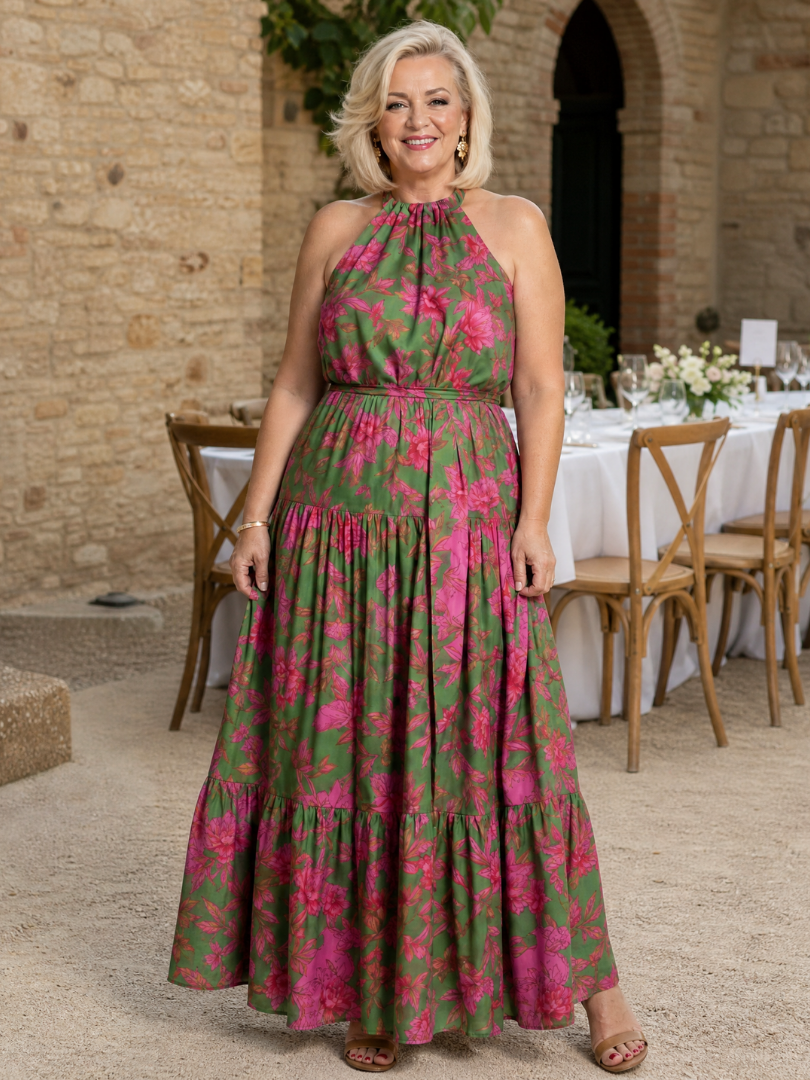 Rowen | Draped Halter Maxi Dress