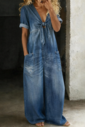 Lizzie | V-neck Jumpsuit with Short Sleeves