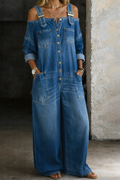 Noreen | Off-the-Shoulder Denim Jumpsuit