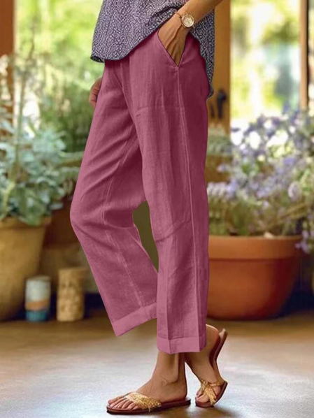 Della | Women's Tapered Cropped Cuffed Trousers
