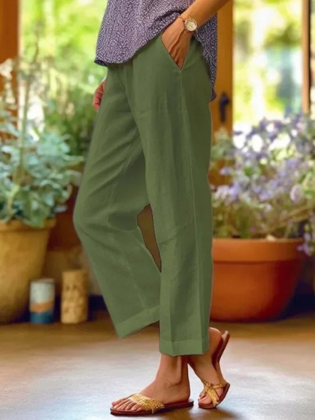 Della | Women's Tapered Cropped Cuffed Trousers