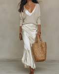 Regina | Satin Dress with Sweater