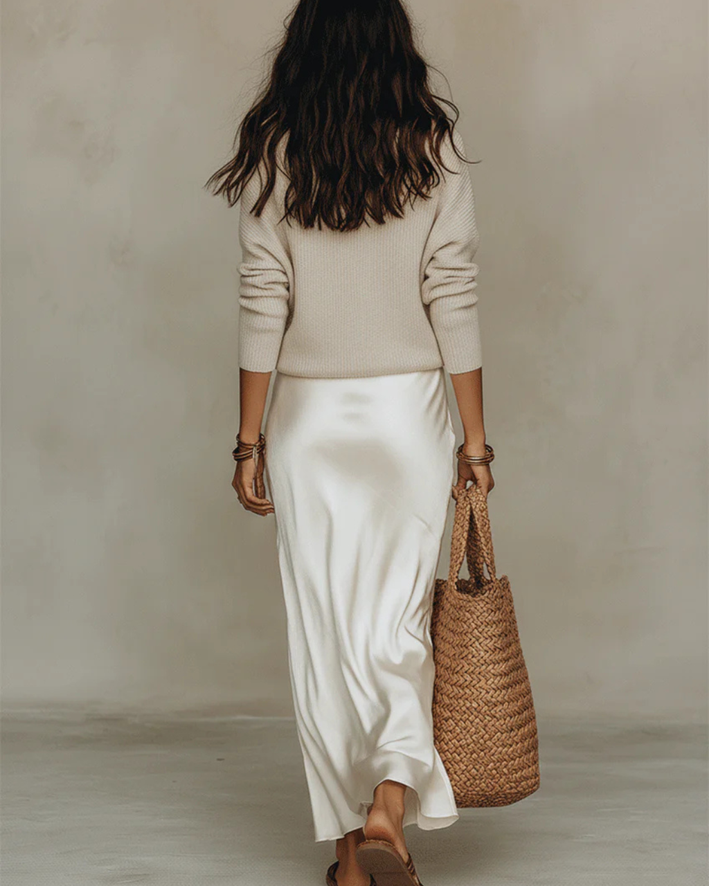 Regina | Satin Dress with Sweater