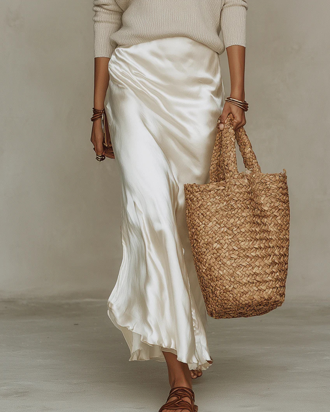 Regina | Satin Dress with Sweater