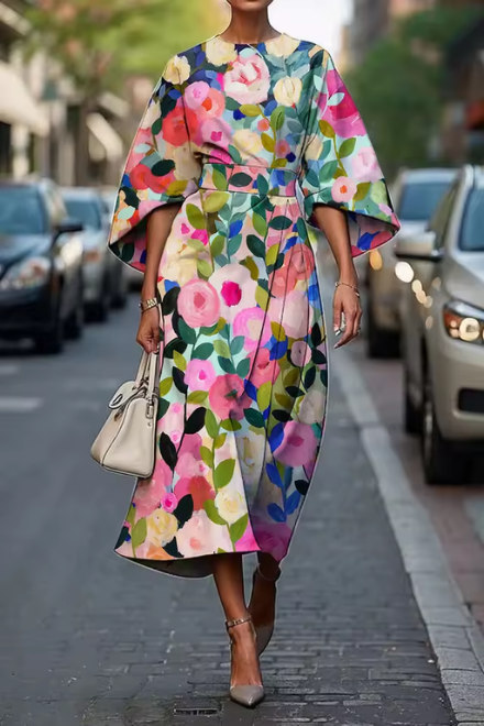 Moxlan | Elegant Floral Dress