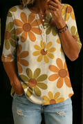 Pamela | Retro Daisy Henley Top