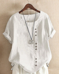 Sienna | Women's Casual Linen Button-Front Tunic Top