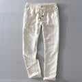Harrington 100% Linen Trousers with Easy Waist Comfort