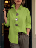 Dolores | Statement Button Stand Collar Blouse