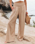 Deborah - Wide-Leg Trousers with Smocked Waist