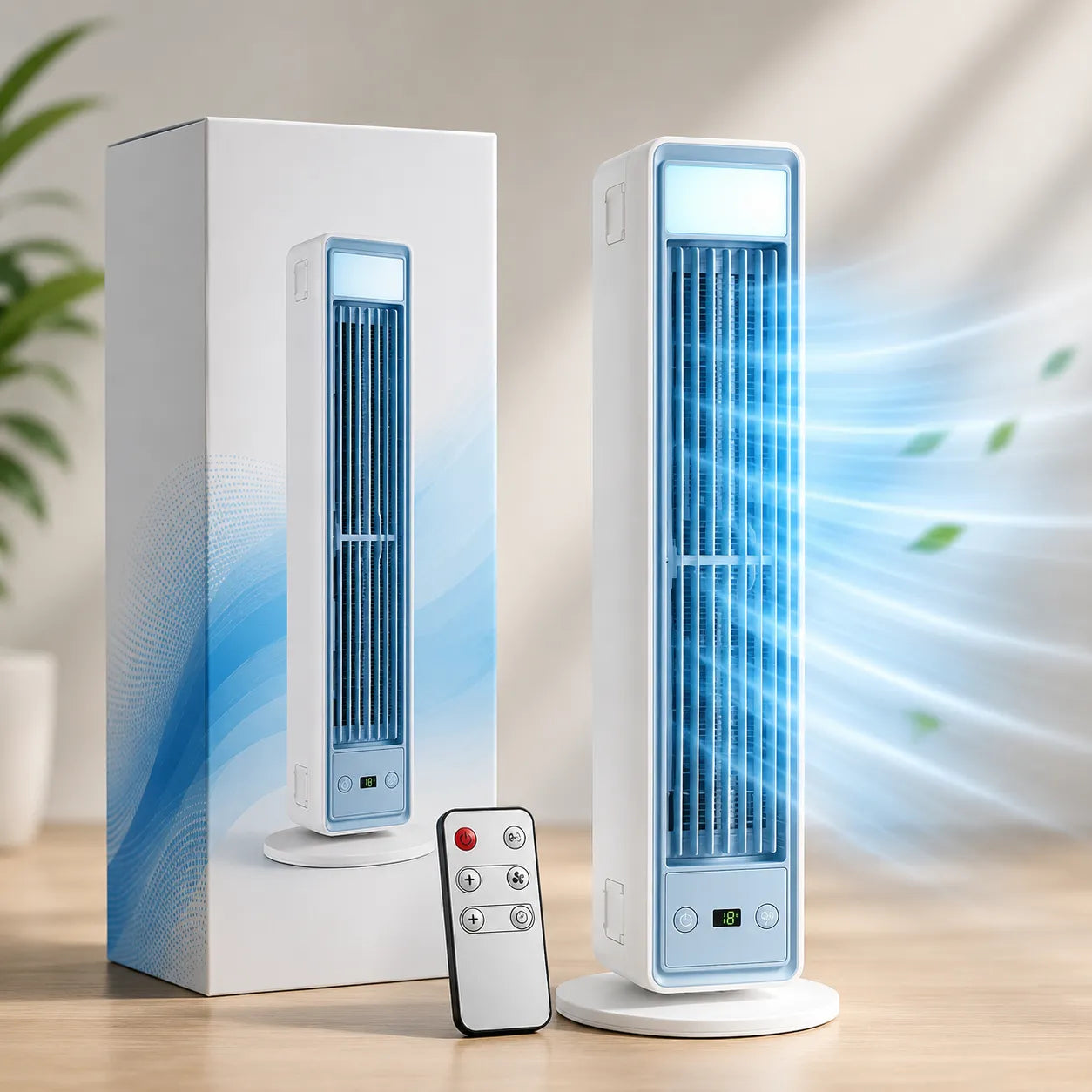 Bladeless Tower Fan With Multidirectional Ventilation