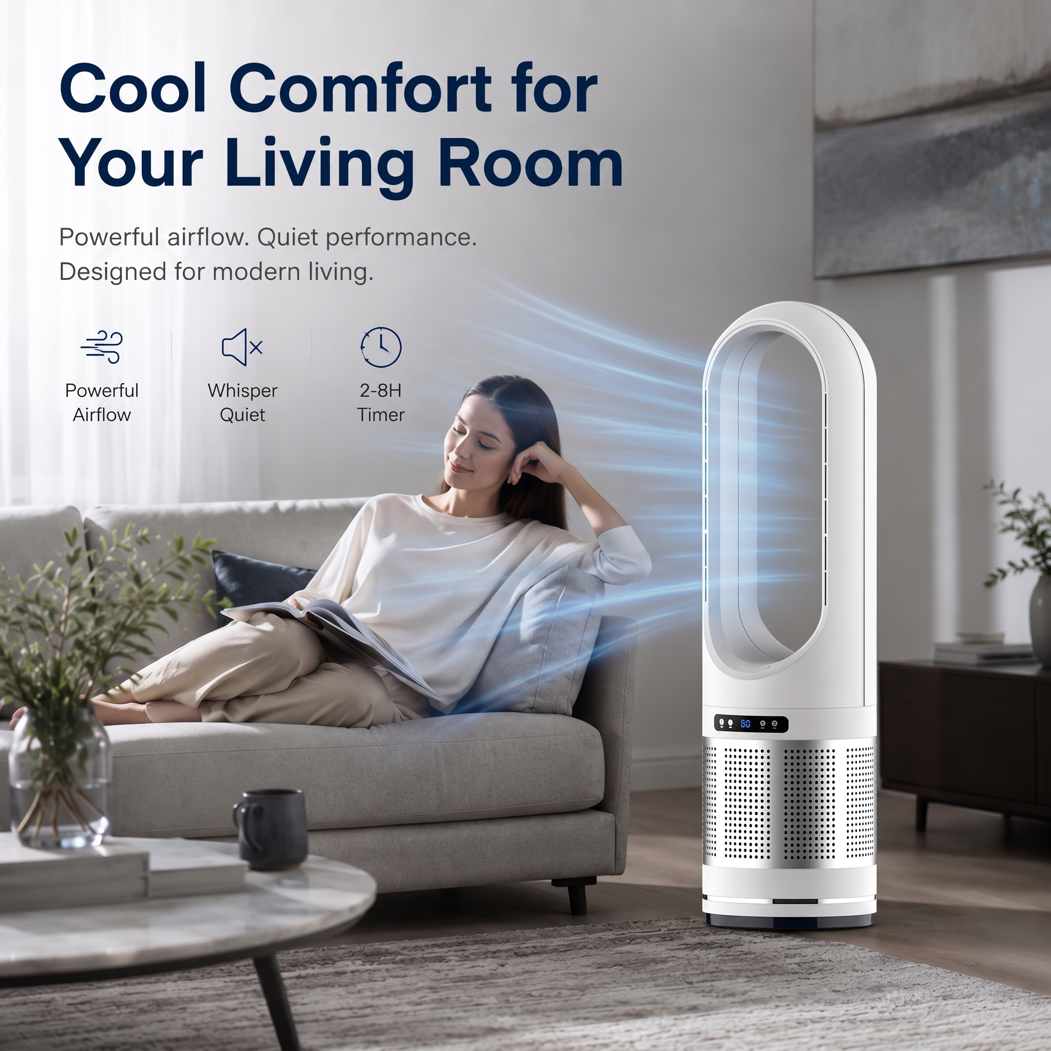 Bladeless Tower Fan With Remote Control