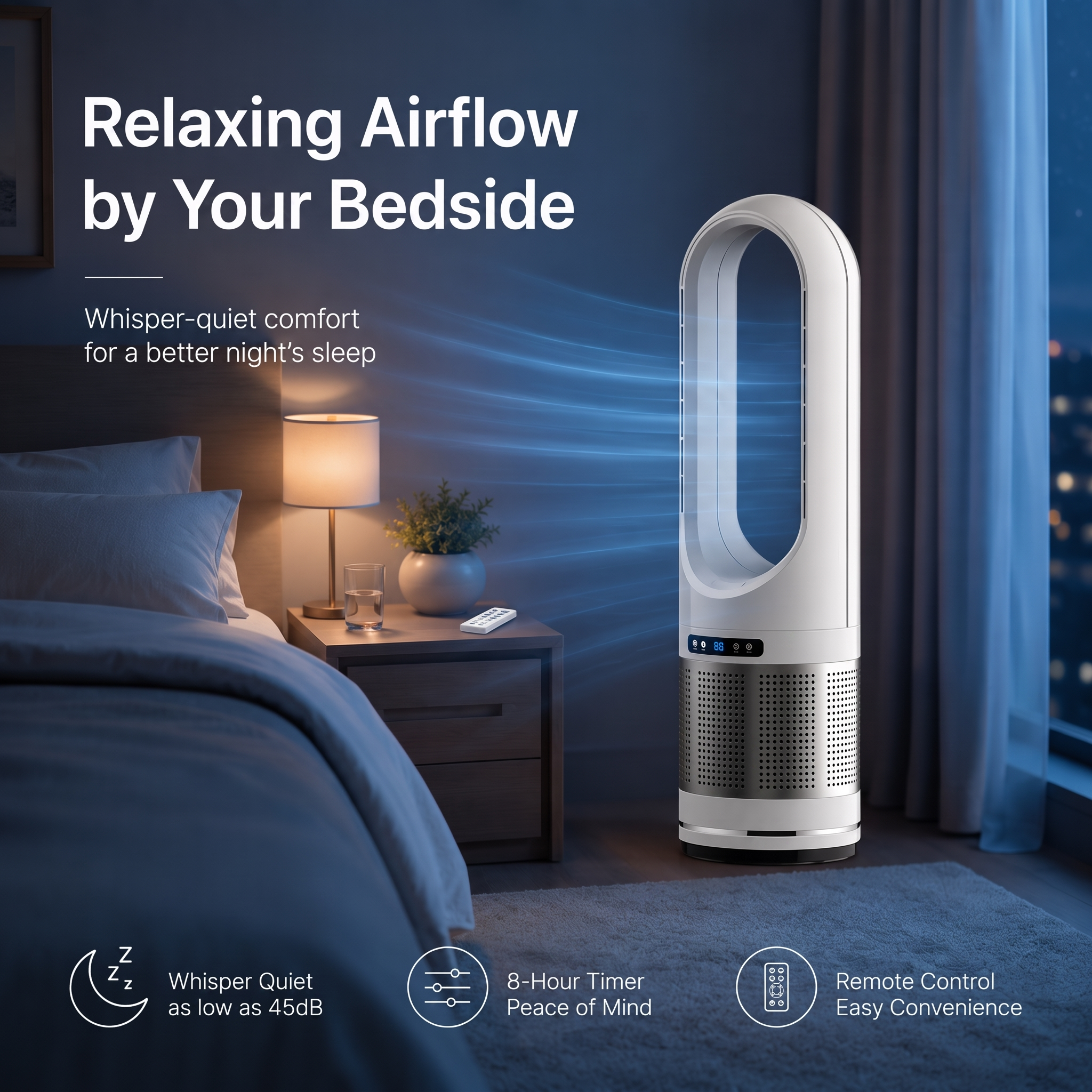 Bladeless Tower Fan With Remote Control