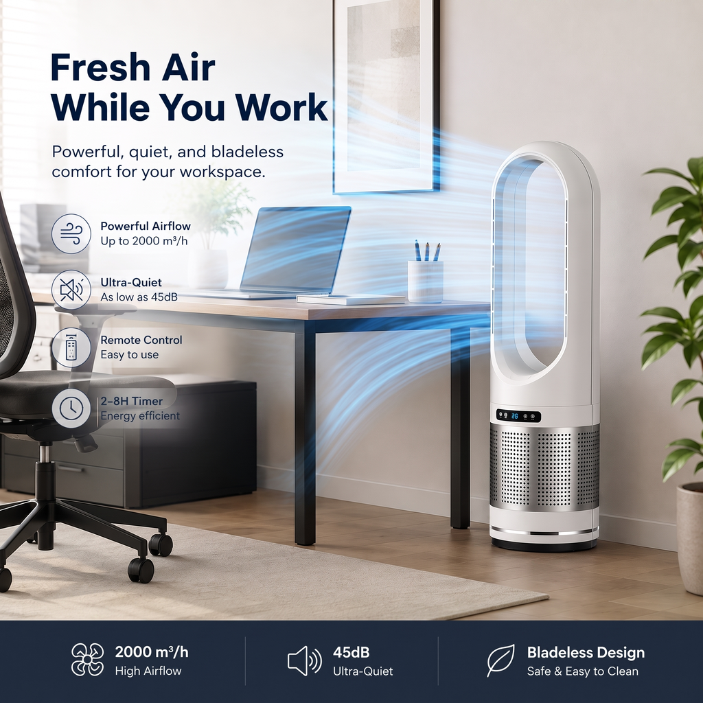 Bladeless Tower Fan With Remote Control