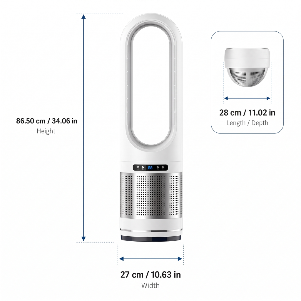 Bladeless Tower Fan With Remote Control
