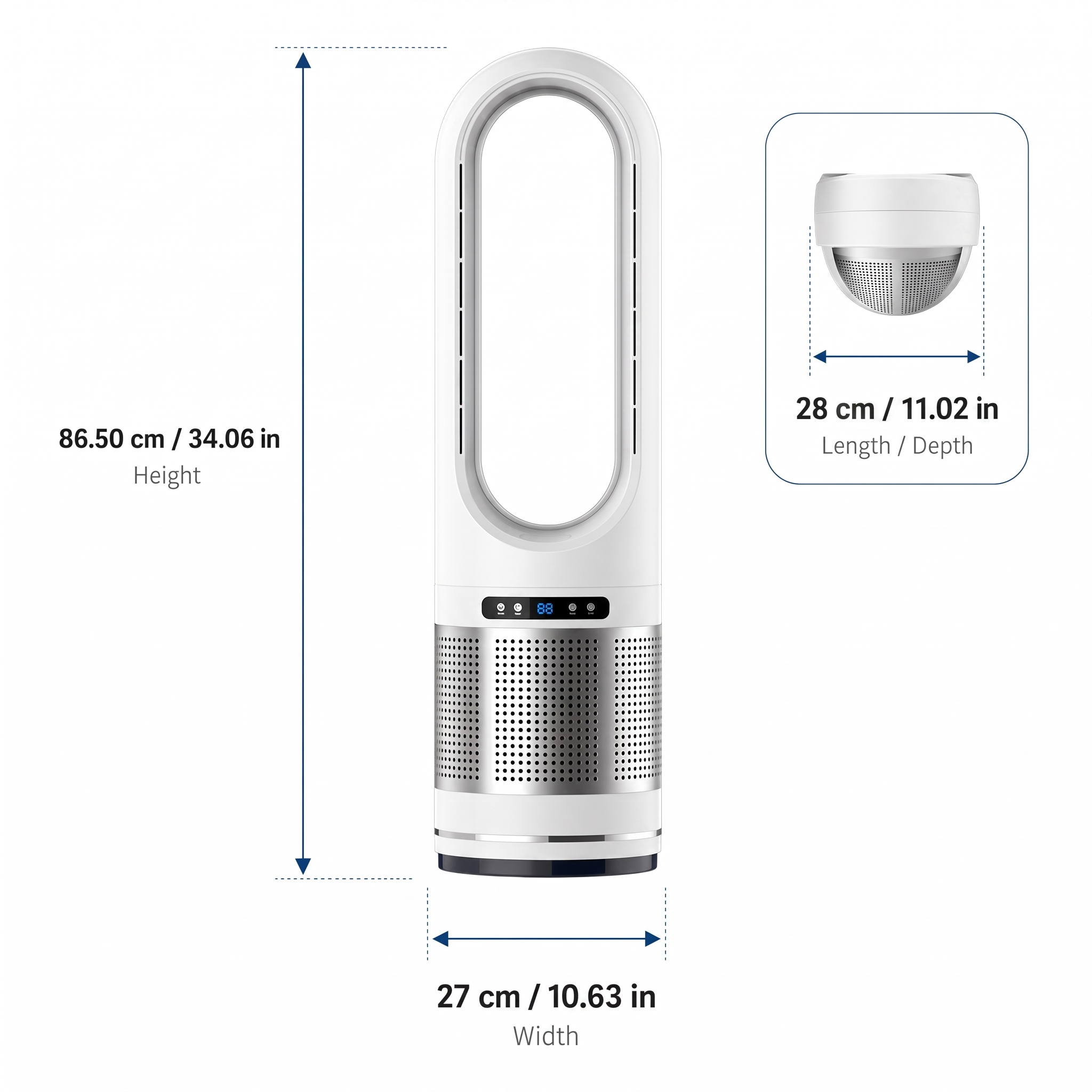 Bladeless Tower Fan With Remote Control