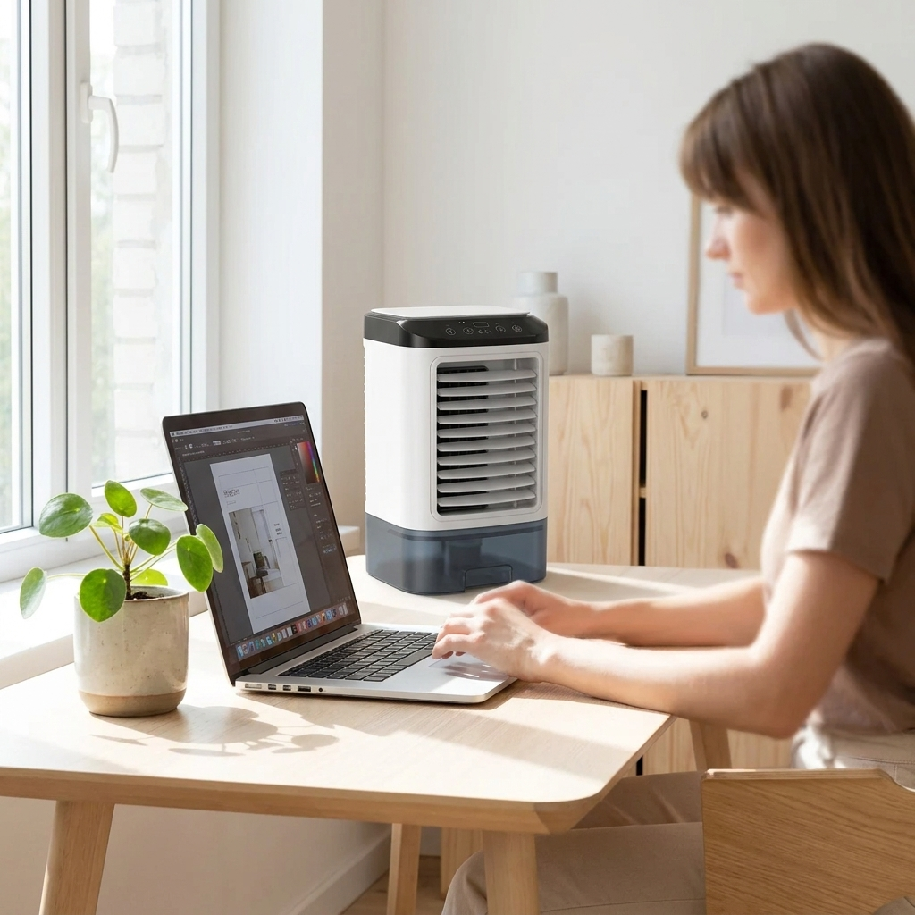 Compact Portable Air Conditioner with 3 Speeds and Ultrasonic Cooling