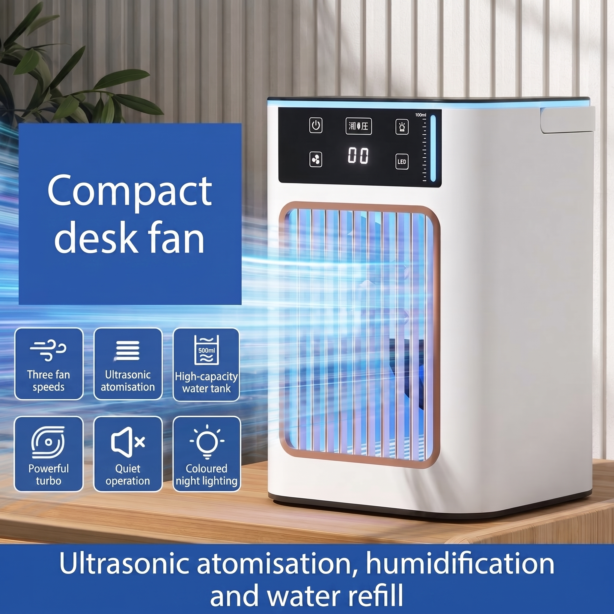 Compact USB Air Cooler with Misting Function