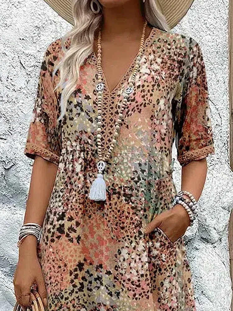 Theresa  | Vibrant Midi Dress Tummy Coverage