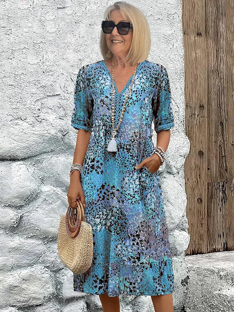 Theresa  | Vibrant Midi Dress Tummy Coverage