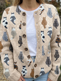 MOXLEY™ | FELINE MOTIF KNIT CARDIGAN