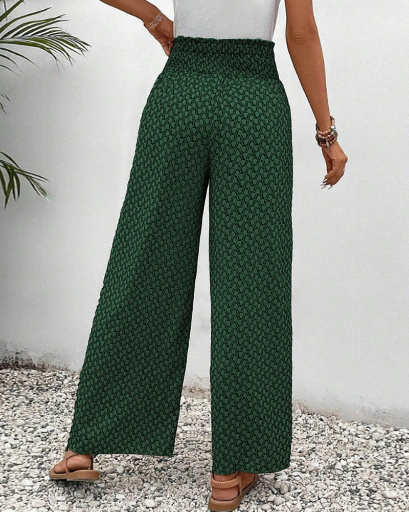 Catherine – Smocked Wide Leg Trousers