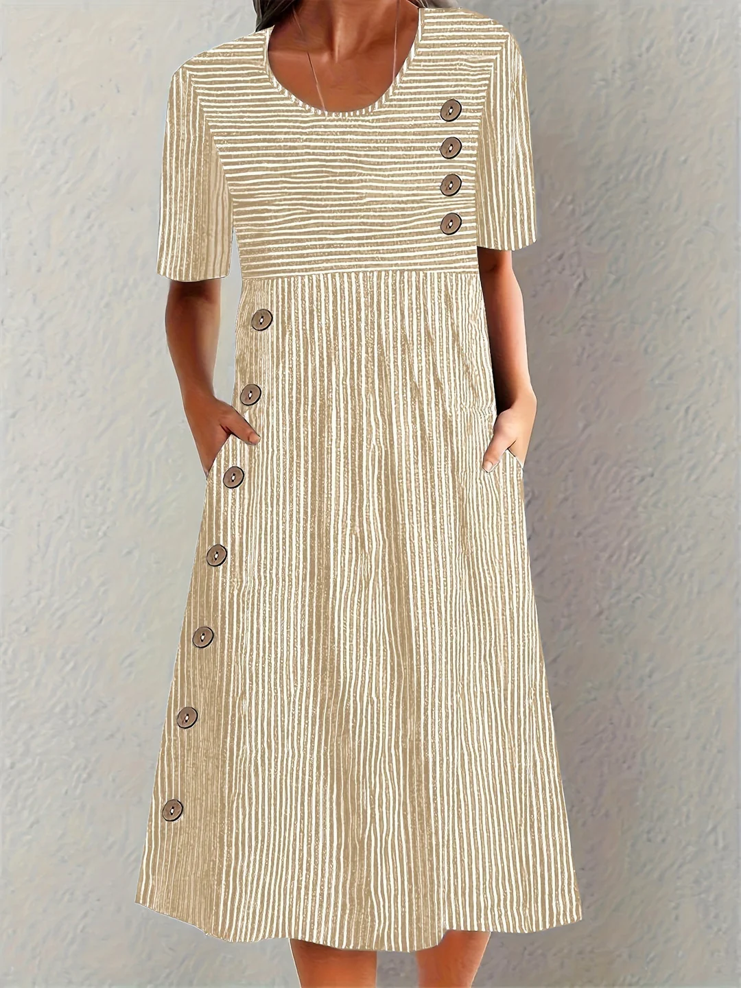 Nance | Elegant Striped Midi Dress