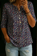 Mandy | Romantic Vintage Floral Henley Top