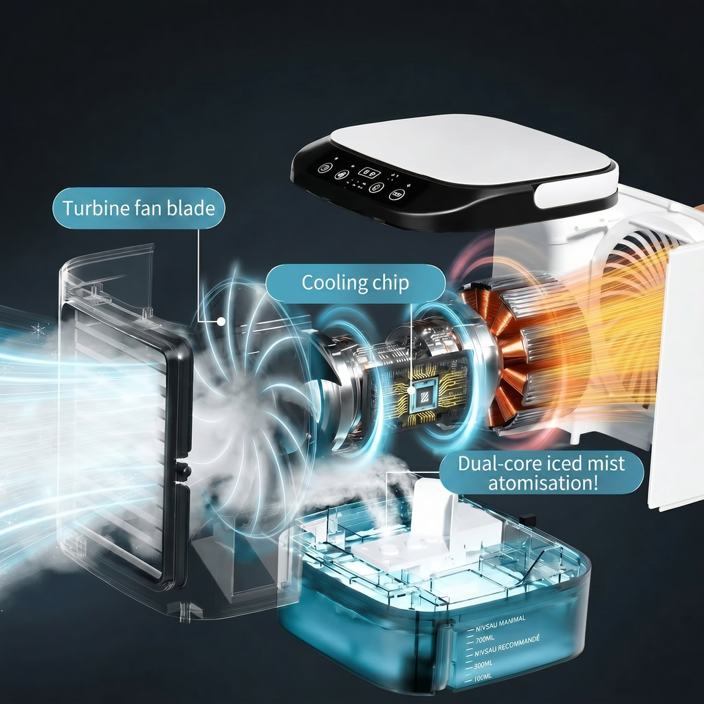 Mini USB Air Cooler with Humidifier Function