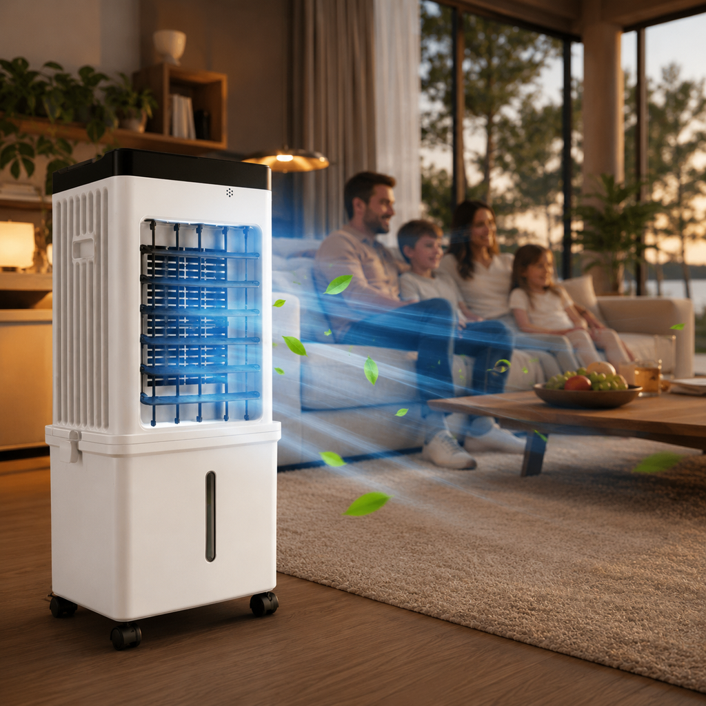 Portable 3-in-1 Air Cooler with Humidification Purification and Fan Function