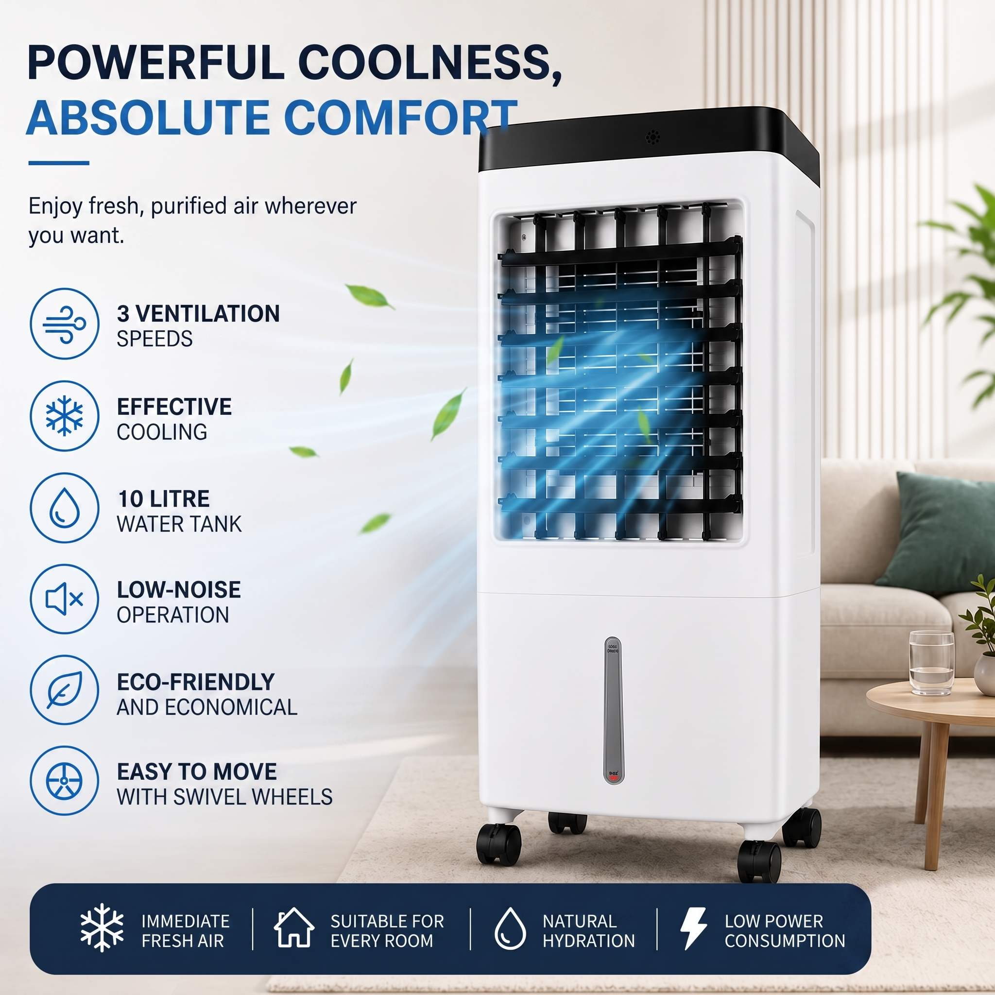 Portable Air Cooler 10 Litre With Remote Control
