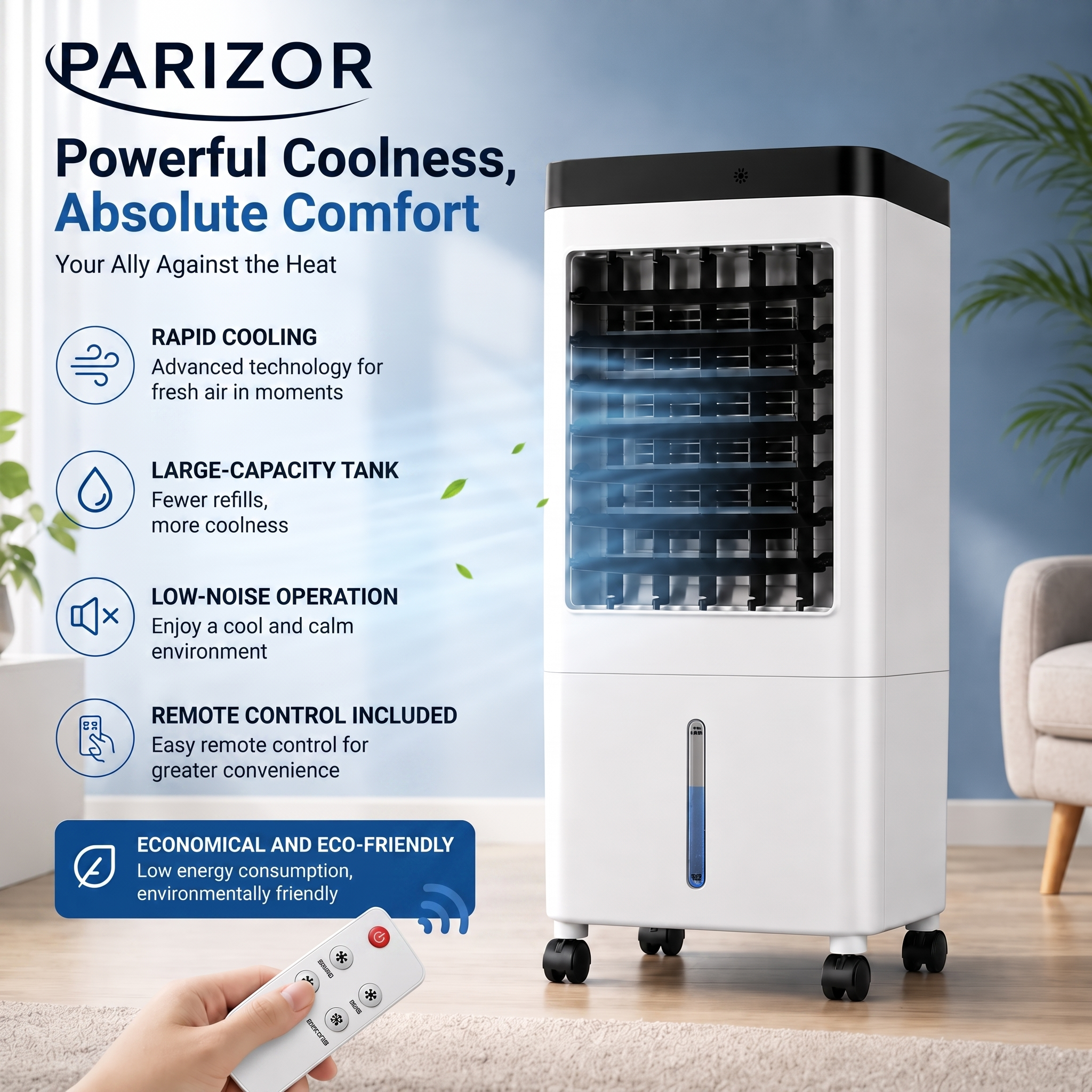 Portable Air Cooler 10 Litre With Remote Control