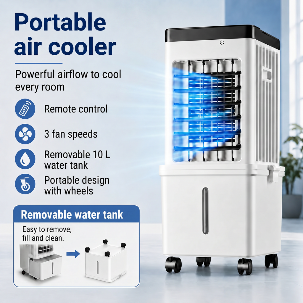 Portable Air Cooler with 10 Litre Tank