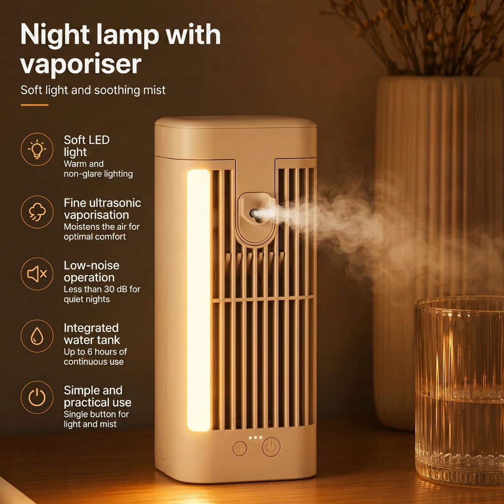Portable Air Cooler with LED Night Light