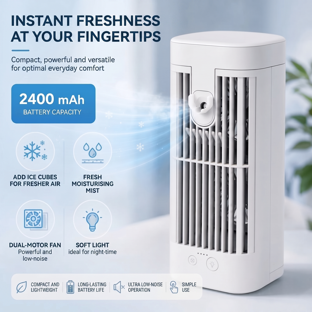 Portable Air Cooler with LED Night Light