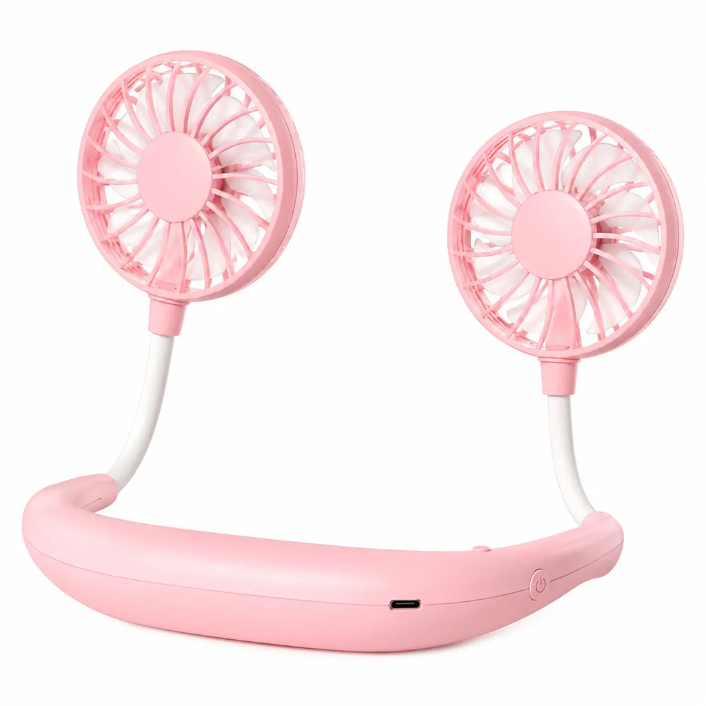 Portable USB Rechargeable Neck Fan With 3 Speeds