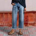 Leona | Retro Cropped Straight Jeans