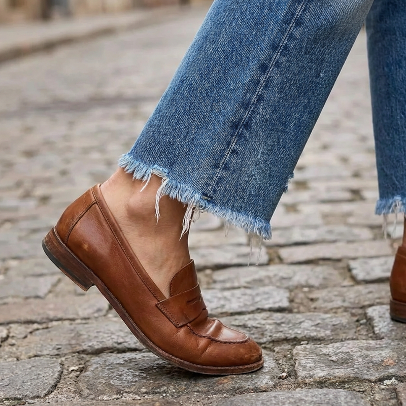 Leona | Retro Cropped Straight Jeans