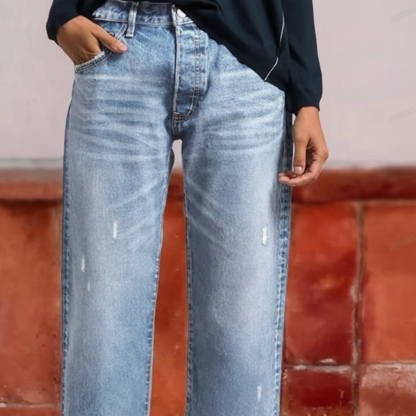 Leona | Retro Cropped Straight Jeans