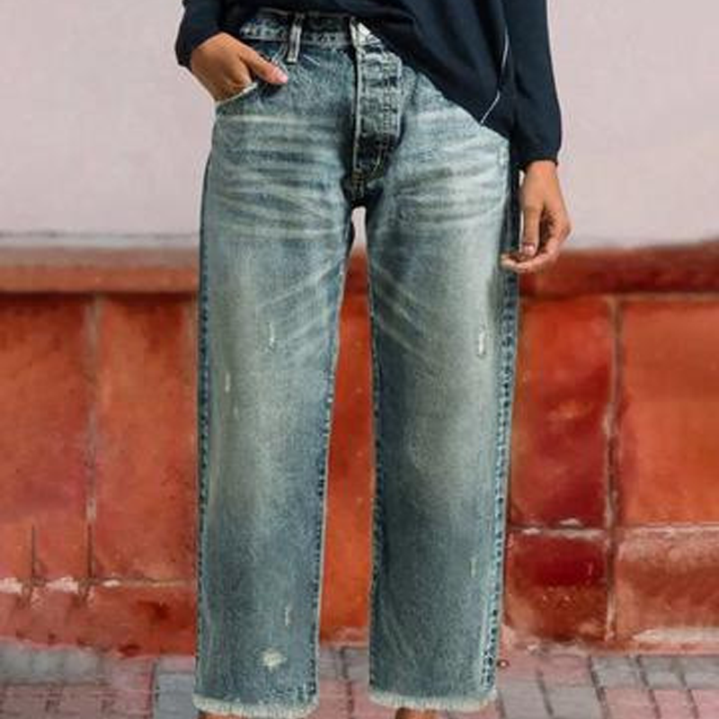 Leona | Retro Cropped Straight Jeans